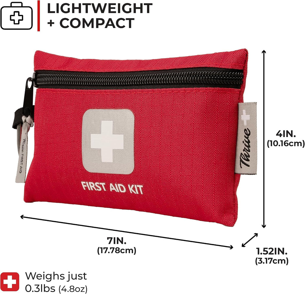 Thrive Mini First Aid Kit, Waterproof Rip-Stop, 66-Piece Set