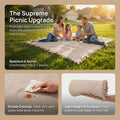70"x 70" Picnic Blanket Extra Large,Layer Outdoor Blanket for 5 to 7 Adults,Camping Grass Lawn Park Accessories Cute Couple Gifts Ideas Wedding Registry for Park, Beach (Khaki)