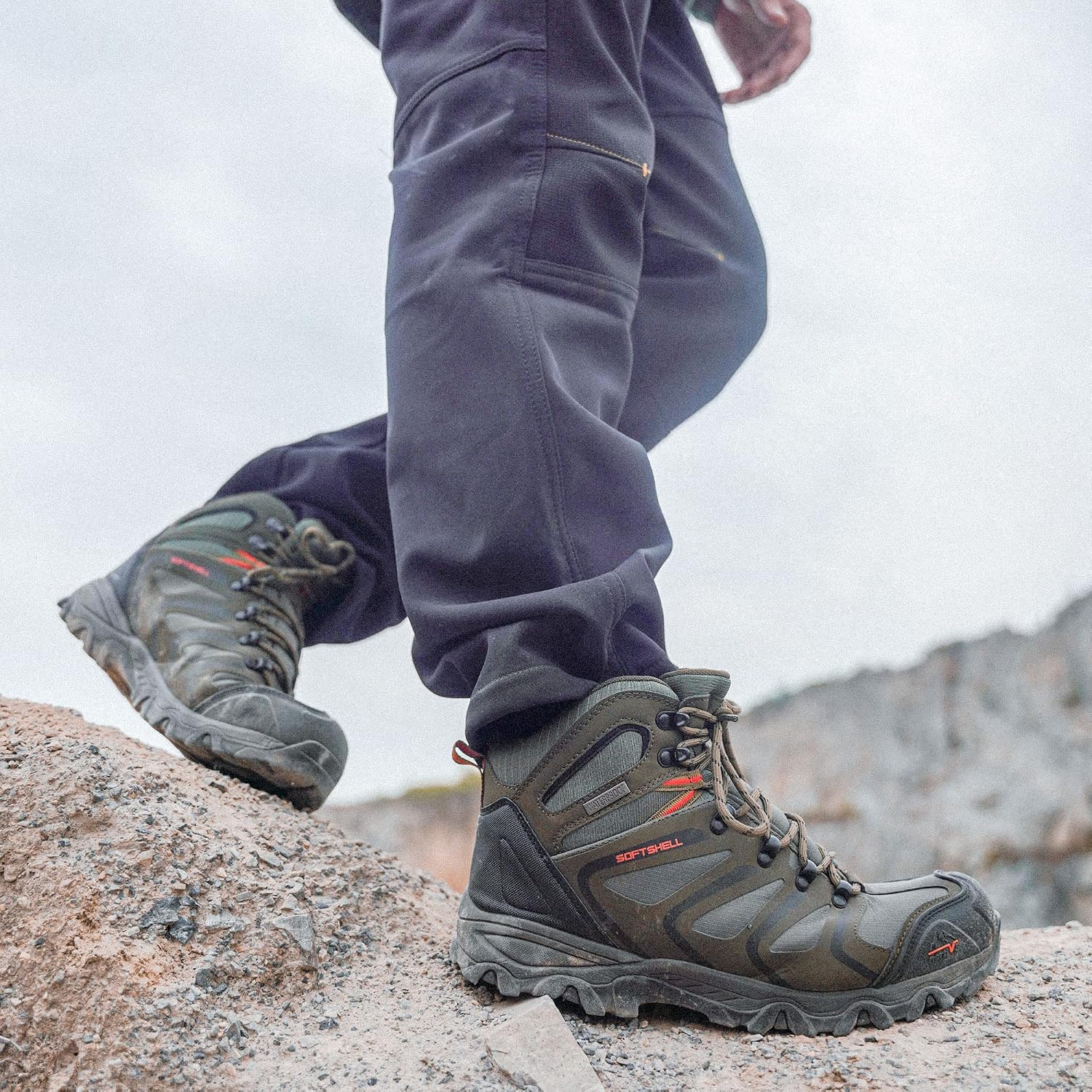 NORTIV 8 Men's Ankle High Waterproof Hiking Boots