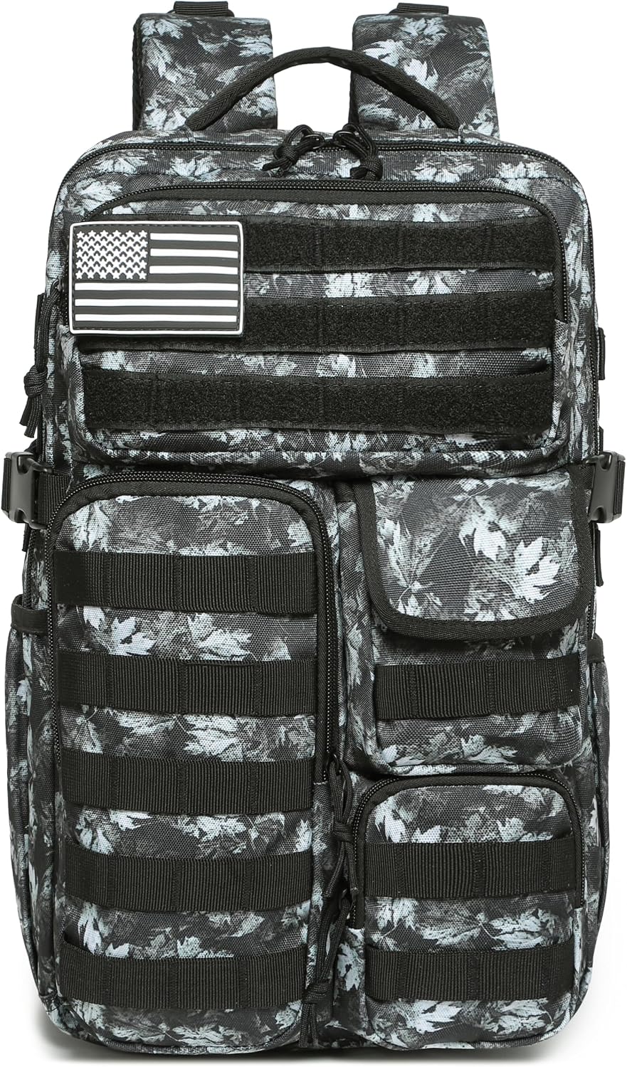 Wotony Tactical Backpack - Military waterproof backpack with multiple pockets and tactical gear for the outdoors (Gray Maple Leaf, 25L)