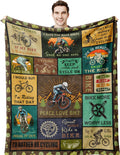 Bicycle Enthusiast Gift, Mountain Biking Blanket Throw 60"x50" for Men/Riders/Cyclists, Bike Themed Decorations
