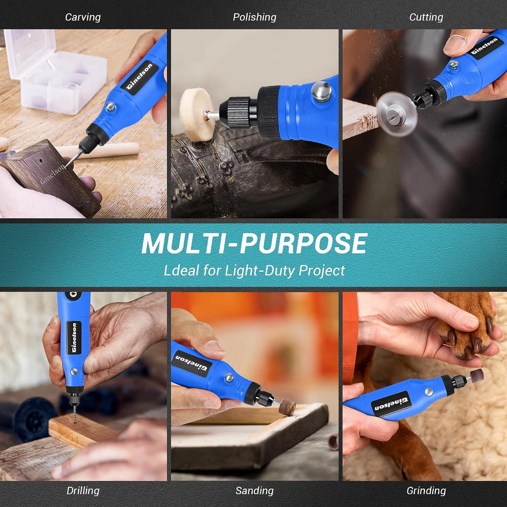 Cordless Rotary Tool, 5 Variable Speed Mini Rotary Tool Kit with 70 Accessories, 3.7V Type-C Charging Power Rotary Tool for Engraving, Sanding, Polishing, Carving, Cutting, DIY Crafts