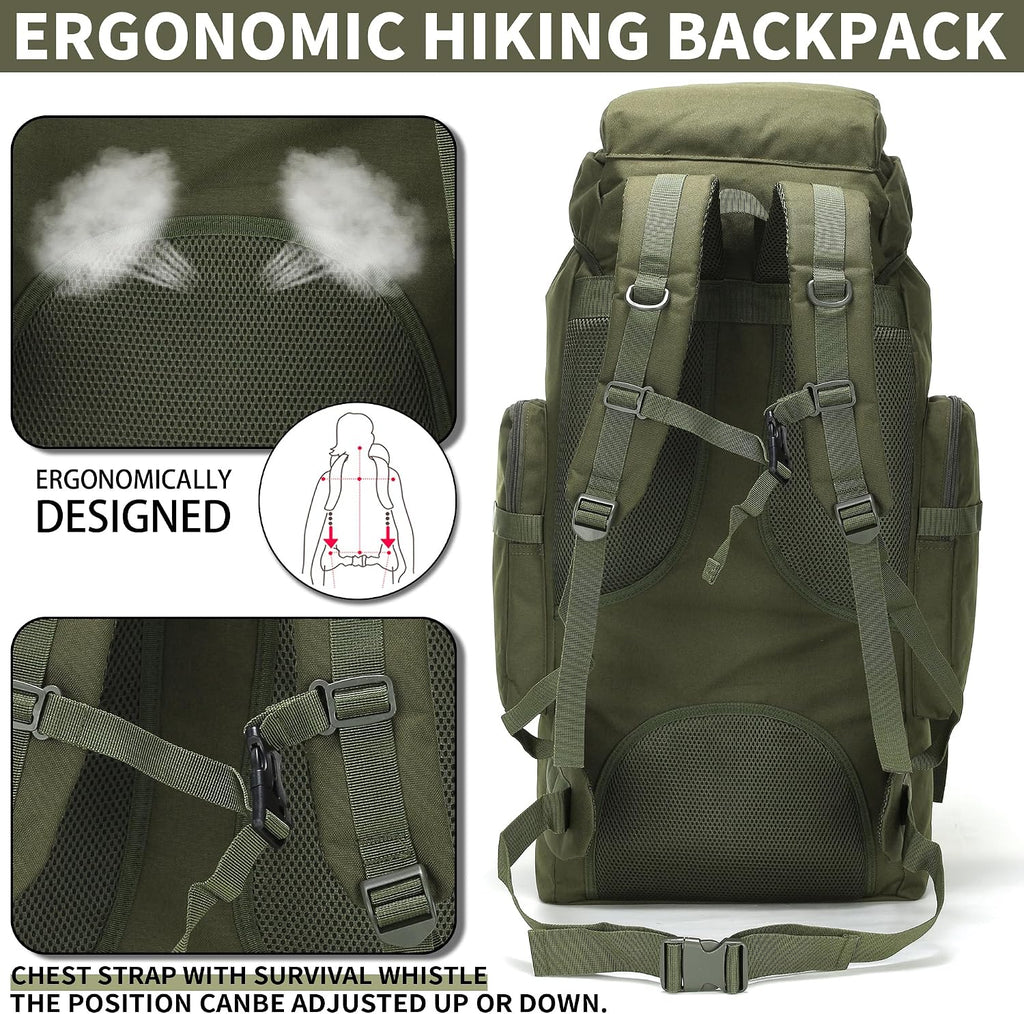 Hiking Backpack for Men 70L/100L Camping Backpack Military Rucksack Molle 3 Days Assault Pack for Climbing