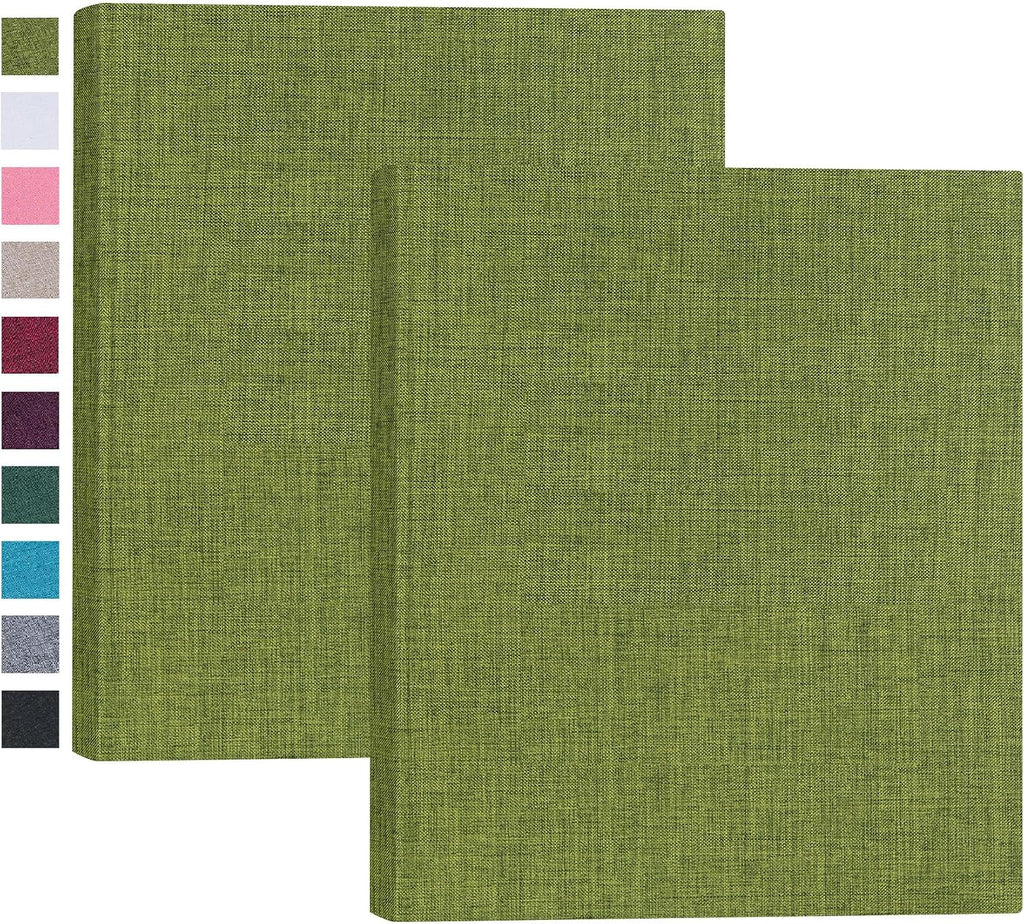 Mublalbum 2 Pack Small 8x10 Photo Album, 52 Pockets, Linen Cover,Green