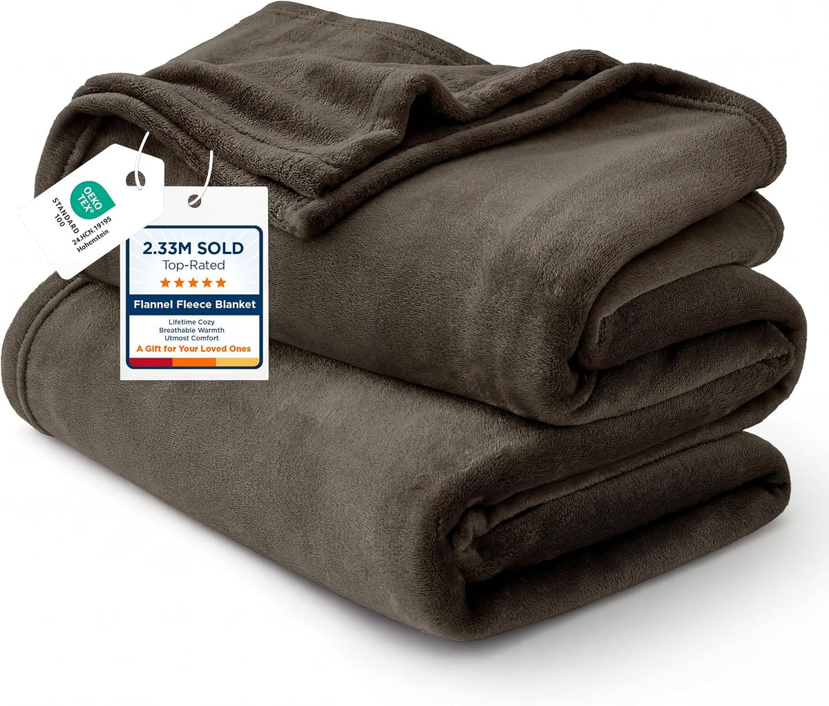 Bedsure Soft Cozy Warm Fleece Throw Blanket for Couch 300GSM Black 50"x60"