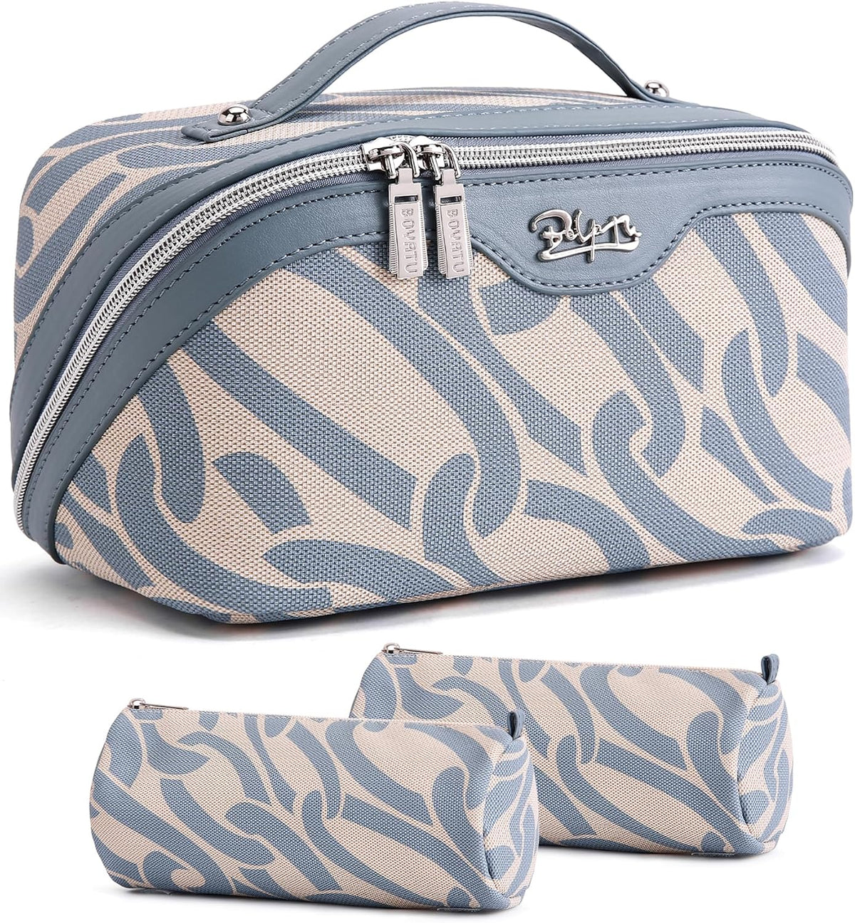 BOYATU Travel Makeup Bags Cosmetic Organizer Bag: 3-Set Make up Bag