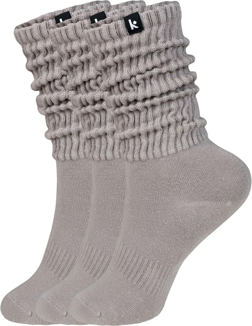 Kamo Fitness Scrunch Boot Socks for Women, Long Cozy Slouch Crew, 3 Pairs