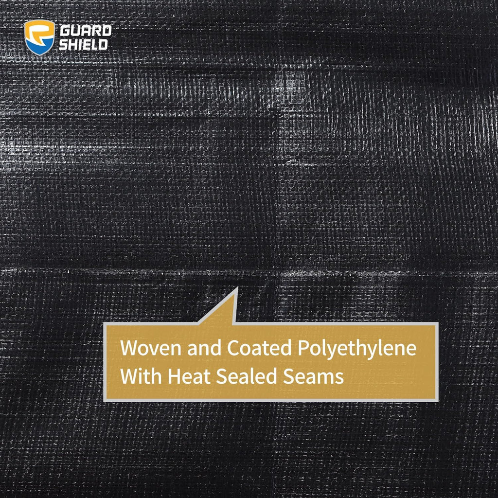 GUARD SHIELD Tarps Heavy Duty Waterproof Black Plus+ 16x20 FT Large 12 mil