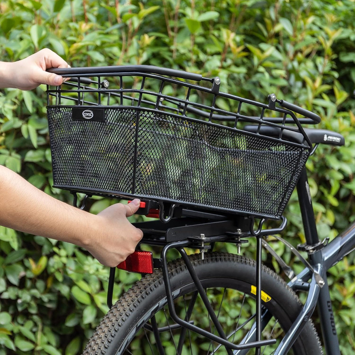 CXWXC Rear Bike Basket with Handle - Quick Release Bicycle Rear Basket
