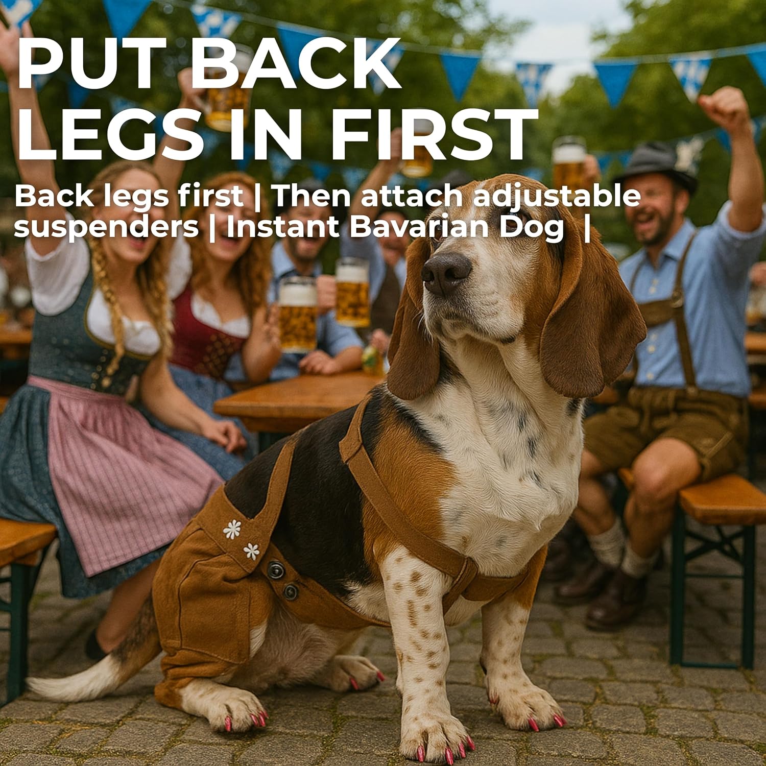 Oktoberfest German Dog Lederhosen, Multiple Sizes (XL)