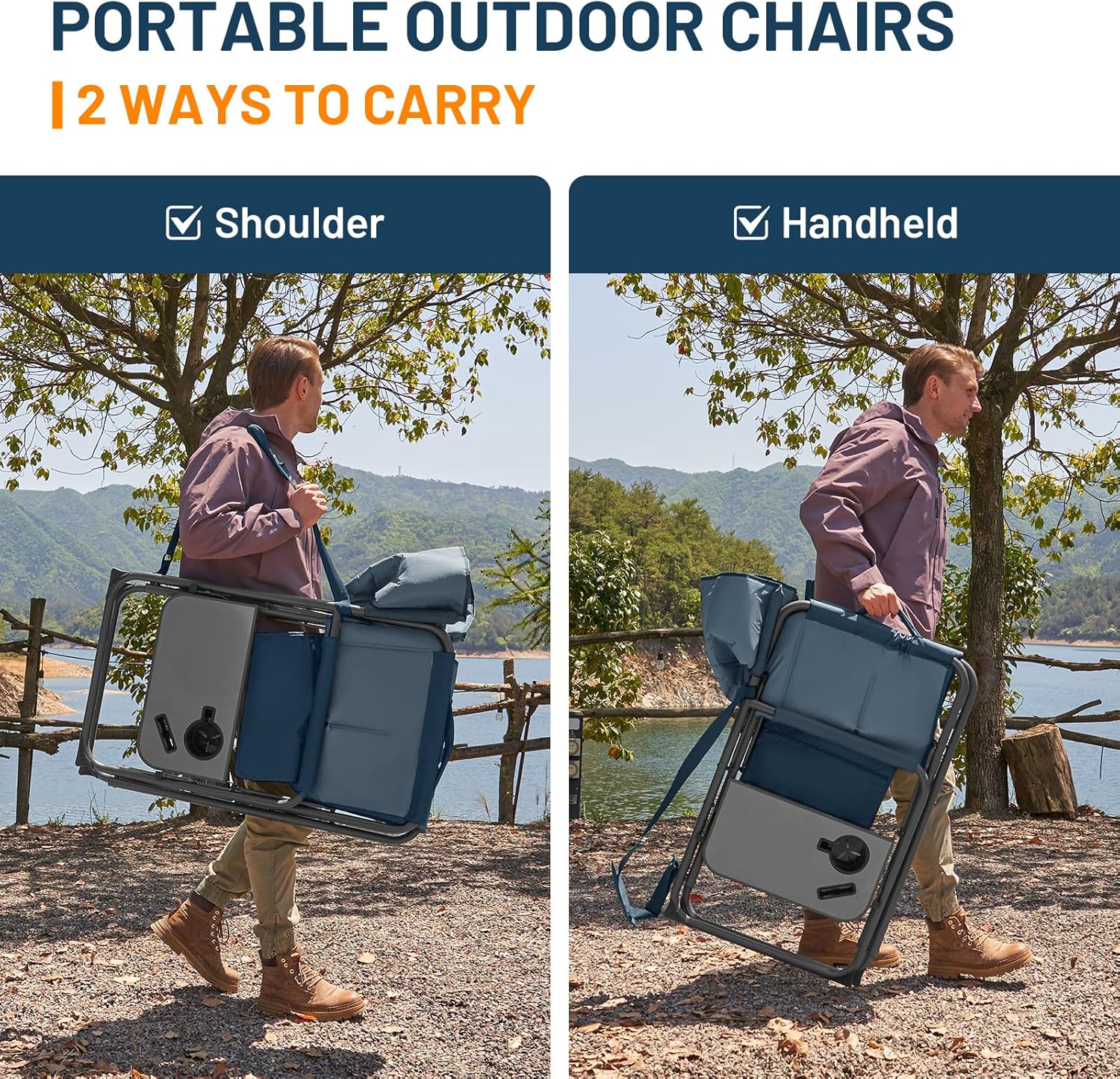 TIMBER RIDGE Extra Wide Directors Chair Heavy Duty Folding Camping Chairs
