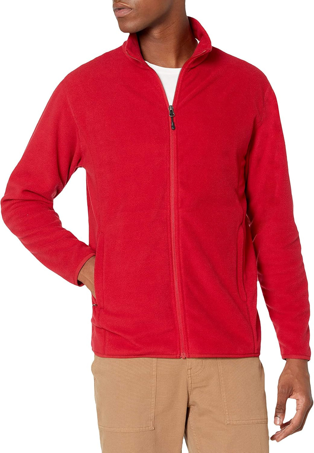 Amazon Essentials Men's Full-Zip Polar Fleece Jacket with Zippered Pockets for Cold Outdoor Weather (Available in Big & Tall)