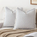 YEENAASY Throw Pillow Covers 18x18 Boho Striped Pillow Cases with Tassel