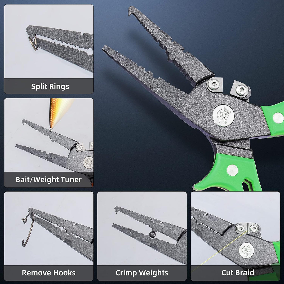 RUNCL Fishing Plier & Fish Lip Gripper Kit, Multi-Function Fishing Tools for Men, Premium Saltwater & Freshwater Fishing Gear, Ultimate Fishing Remover Extractor, Ideal Fishing Gifts for Men
