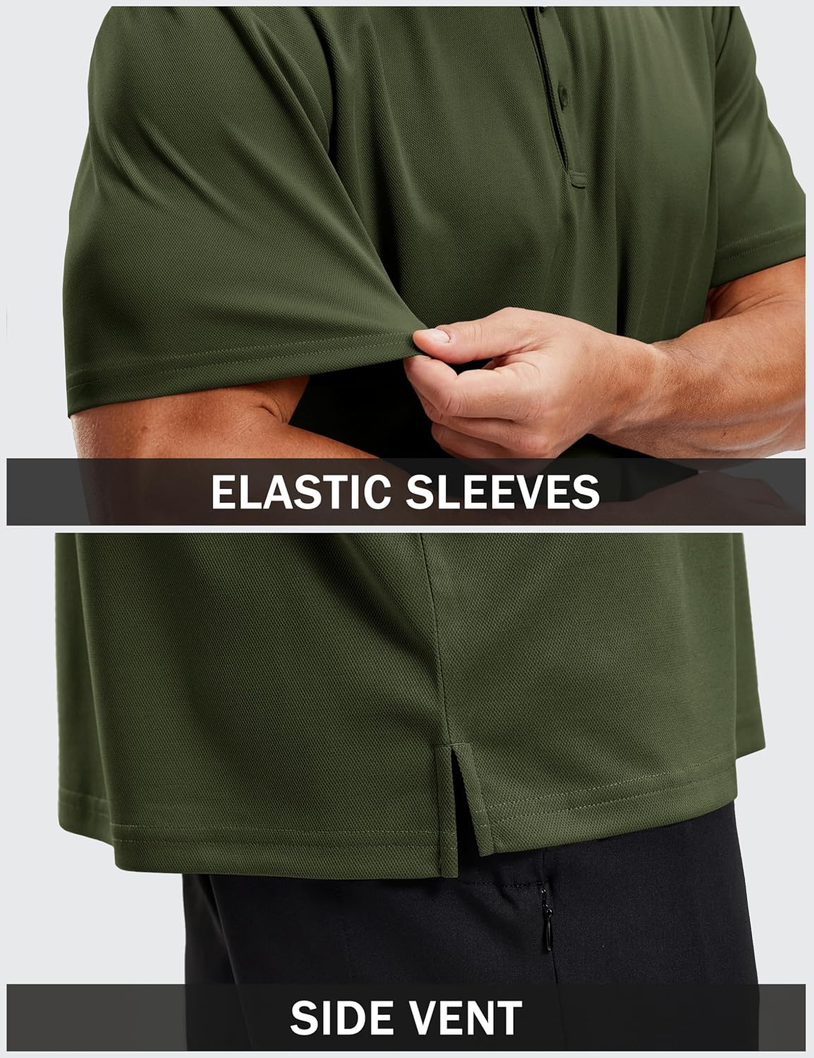 TACVASEN Men's Polo Shirts Short Sleeve Dry Fit Collared Golf Shirt
