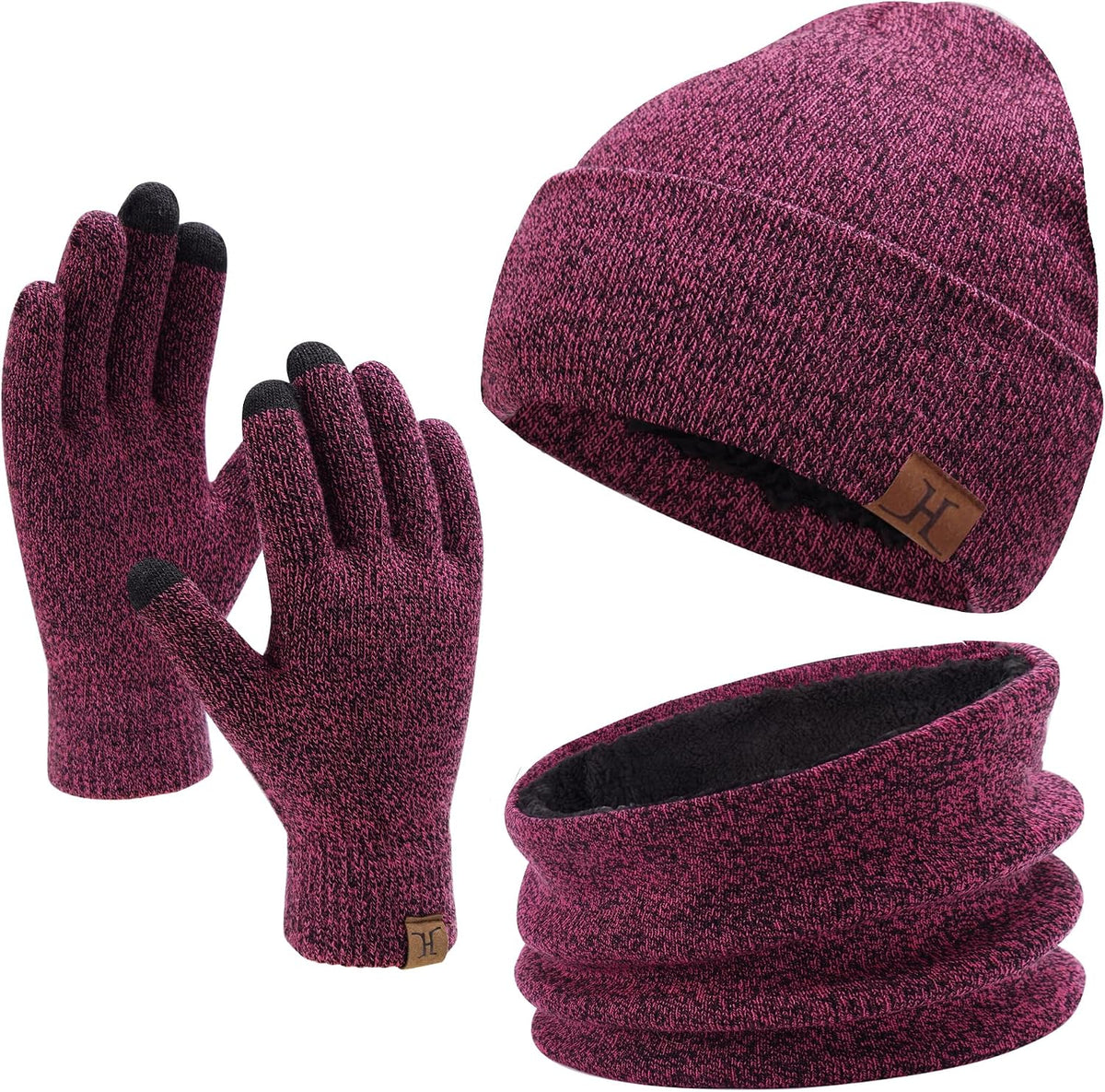 FZ FANTASTIC ZONE Winter Beanie Hats Scarf Touchscreen Gloves for Men Women
