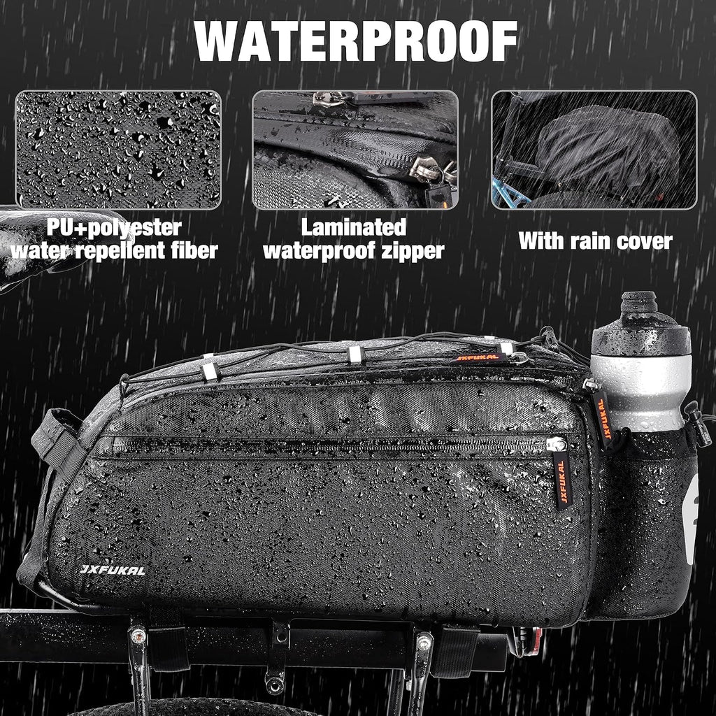 JXFUKAL Bike Bags for Bicycle Rear Rack, 13L/20L Supportive Bike Rack Bag