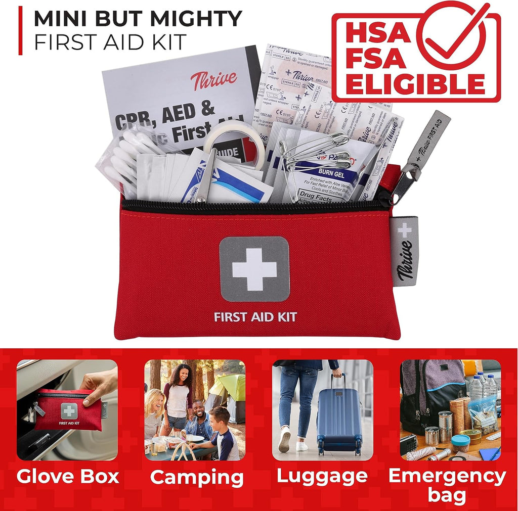 Thrive Mini First Aid Kit, Waterproof Rip-Stop, 66-Piece Set