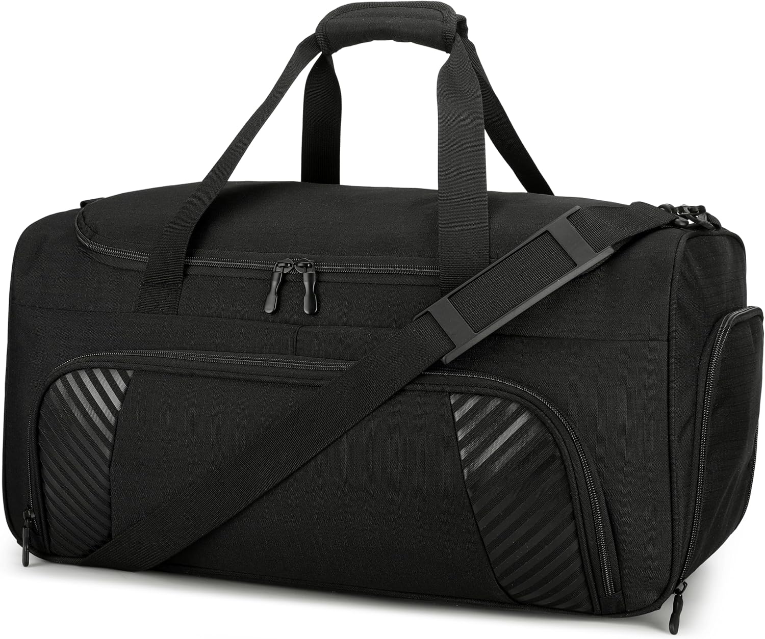 Urbanstand Gym Bag with Shoe Compartment - 50L Black Durable Large Duffle Bag for Travel, Weekender Carry On Duffel Bag for Men, Sports, Fitness & Workout