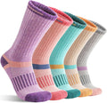 MOGGEI 5 Pairs Merino Wool Hiking Socks Warm Thermal Winter Cozy Cushioned Moisture Wicking Socks for Women & Men