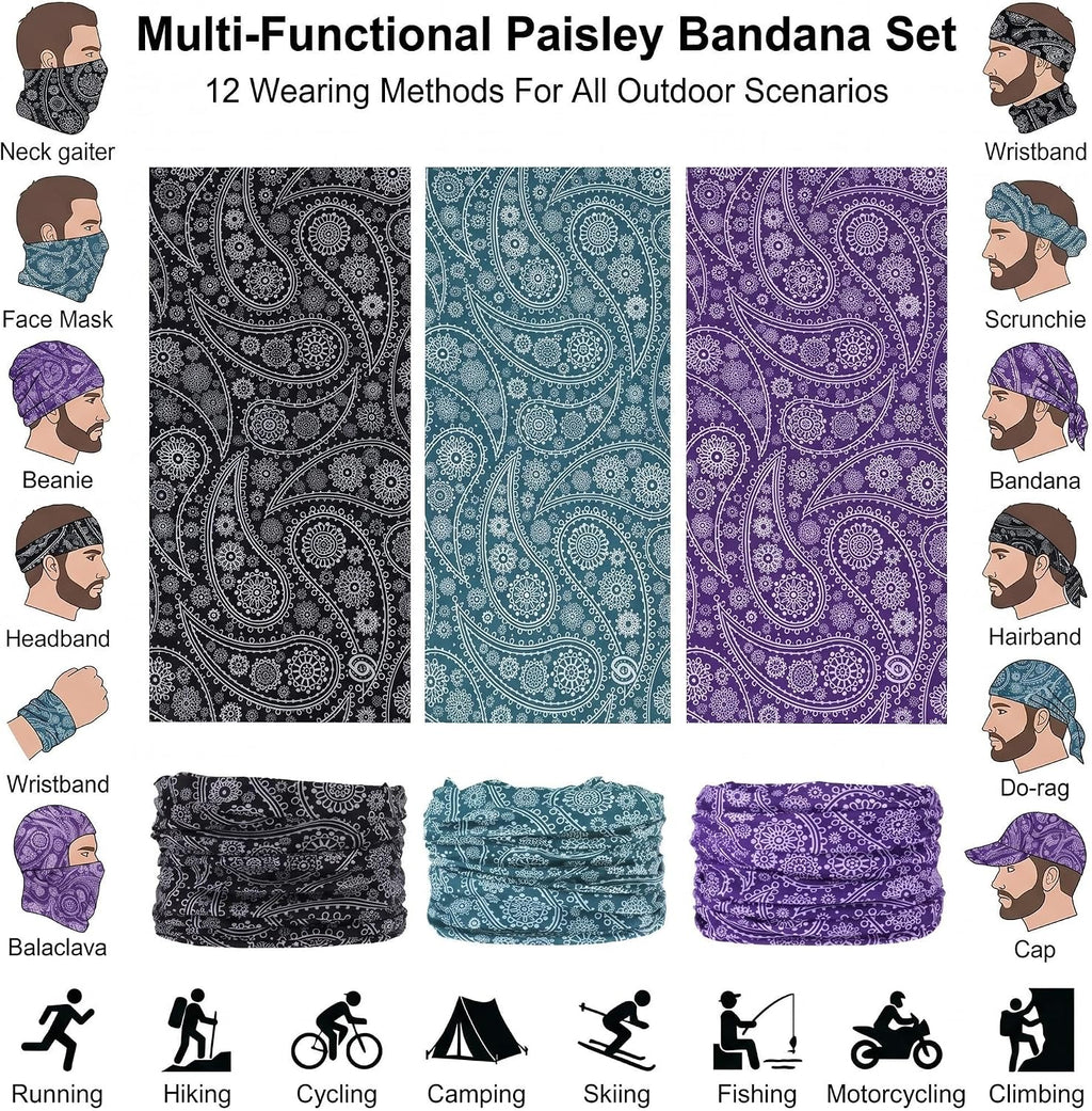 9 PCS Summer UV Protection Multi-functional Headband Neck Gaiter Head Wrap