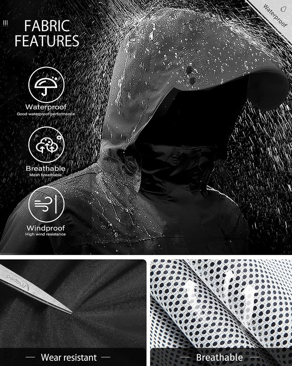 iCreek Rain Suit Waterproof Breathable Lightweight 2-Piece Rain Gear Unisex