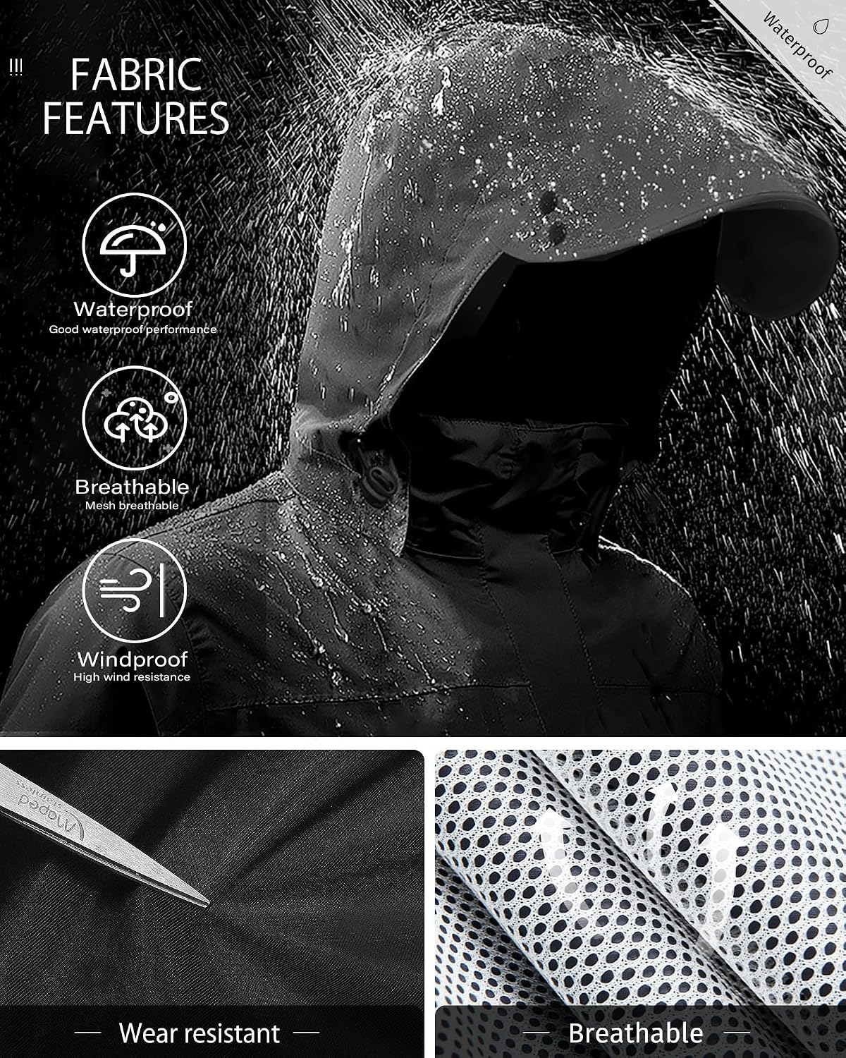 iCreek Rain Suit Waterproof Breathable Lightweight 2-Piece Rain Gear Unisex