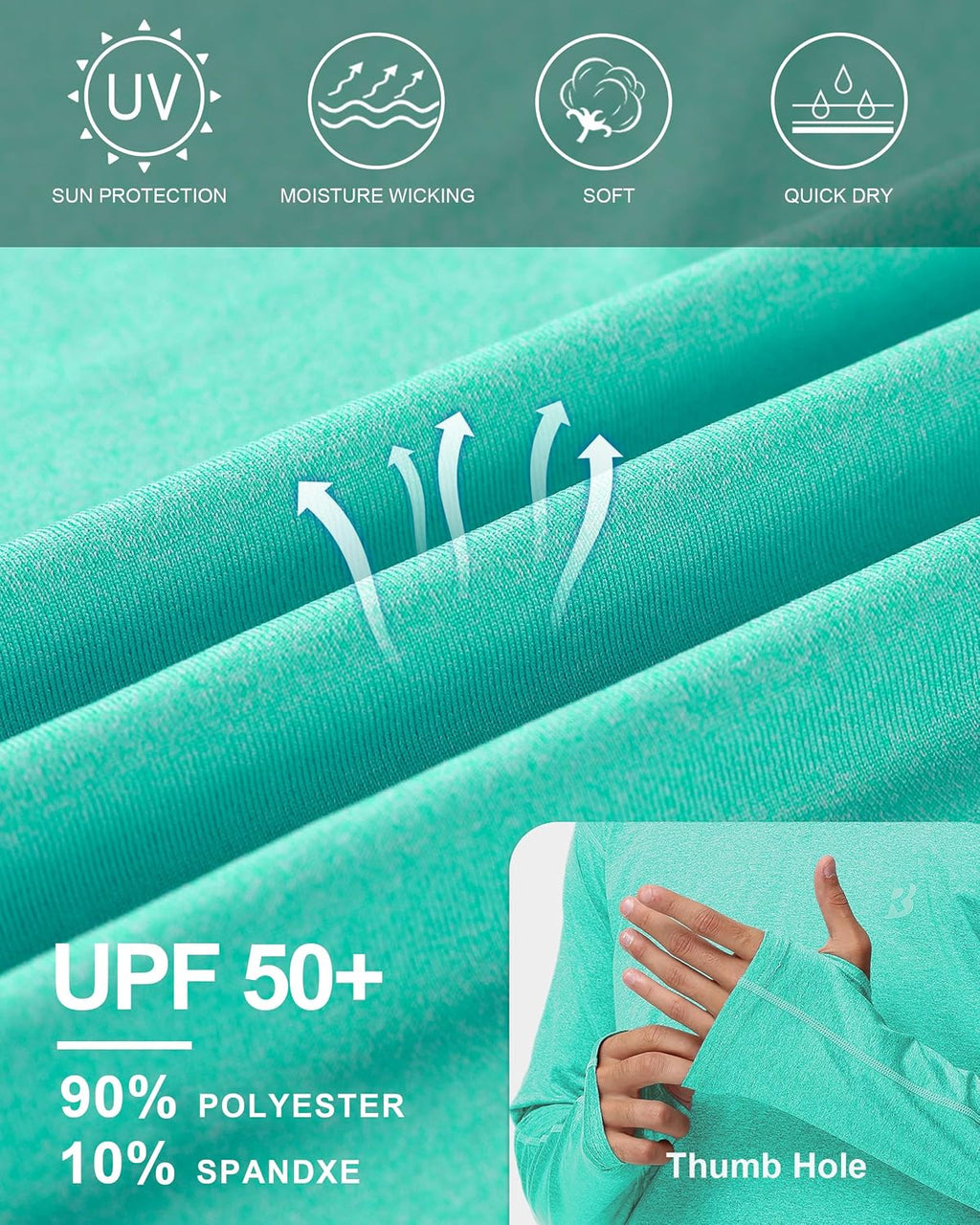 Roadbox Men's UPF 50+ Fishing Shirts, Long Sleeve UV Sun Protection Hoodie