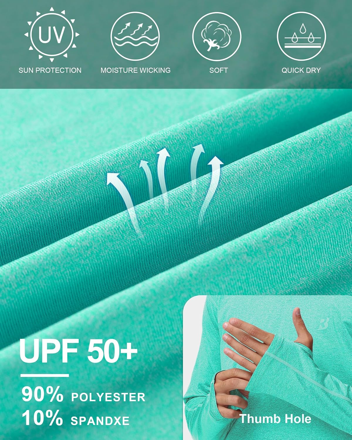 Roadbox Men's UPF 50+ Fishing Shirts, Long Sleeve UV Sun Protection Hoodie