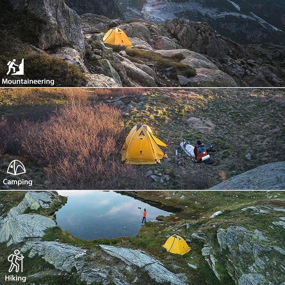 GEERTOP 2 Person Backpacking Tent, Lightweight Waterproof 4-Season Tent