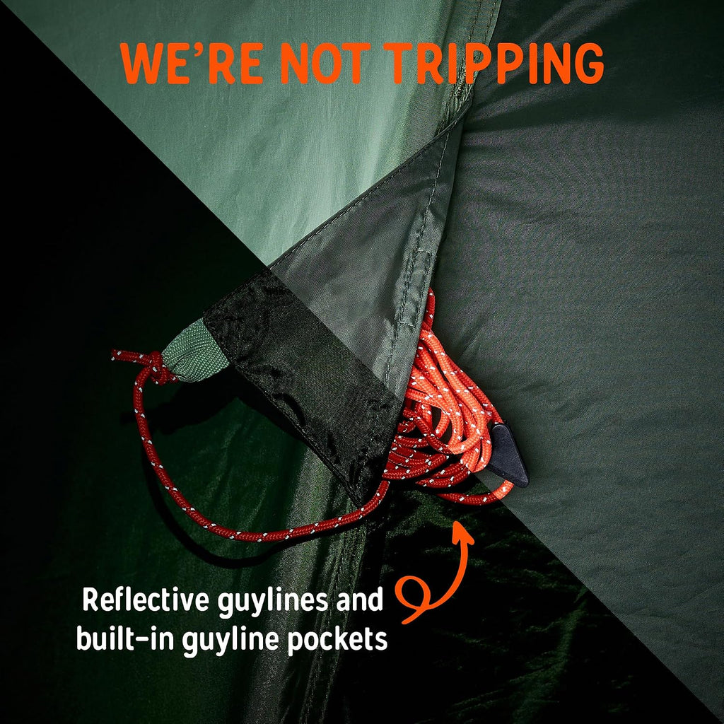 Kelty Wireless Freestanding Camping Tent, 2 4 or 6 Person Size, Huge Interior and Peak Height, Intuitive + Easy to Pitch, Color Coded Setup