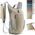 Uselike 10L Small Hiking Backpack Travel Daypack Lightweight Packable Back Pack for Women Men(Beige)