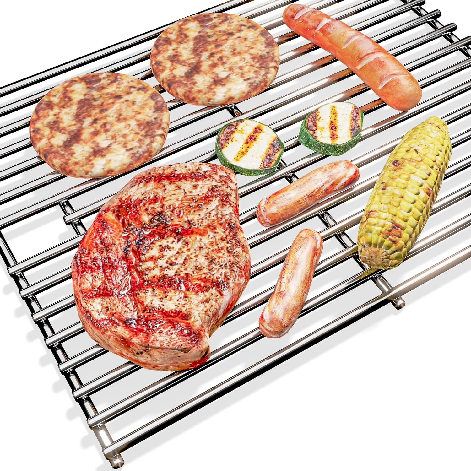 2pcs Stainless Steel Cooking Grates for Nexgrill, 17'' x 26.4''