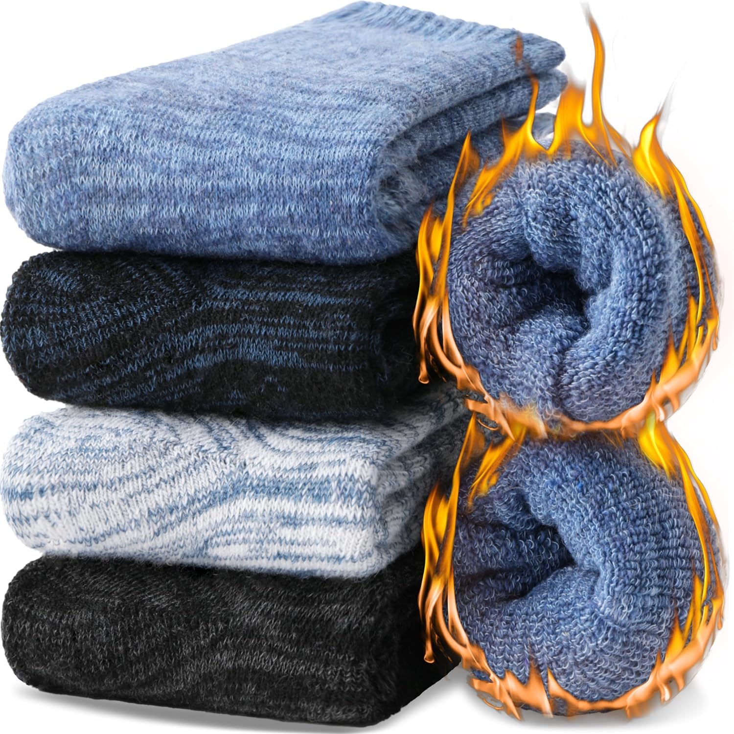 EBMORE Merino Wool Thermal Warm Winter Socks for Women Men