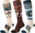 Welwoos 3 Pairs Merino Wool Ski Socks for Womens Mens Thermal Winter Warm Thick Knee High Socks for Skiing Snowboarding