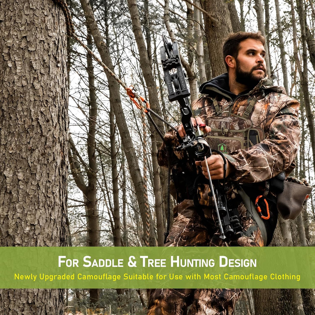 Binocular Harness Chest Pack with Rangefinder Pouch, Bino Harness with Rain Cover for Hunting