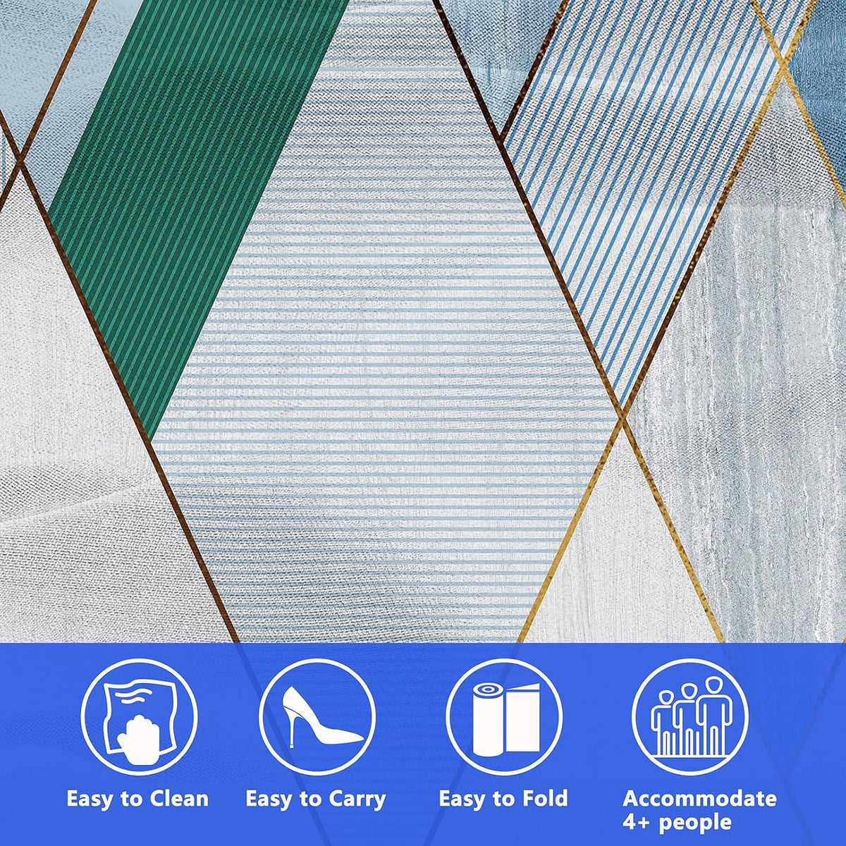 DanCoom Picnic Blanket, Foldable Waterproof Sand Mat, Extra Large Picnic Blanket Outdoor Picnic Mat Beach Blanket for Park Grass Camping Hiking Travel Family Concerts