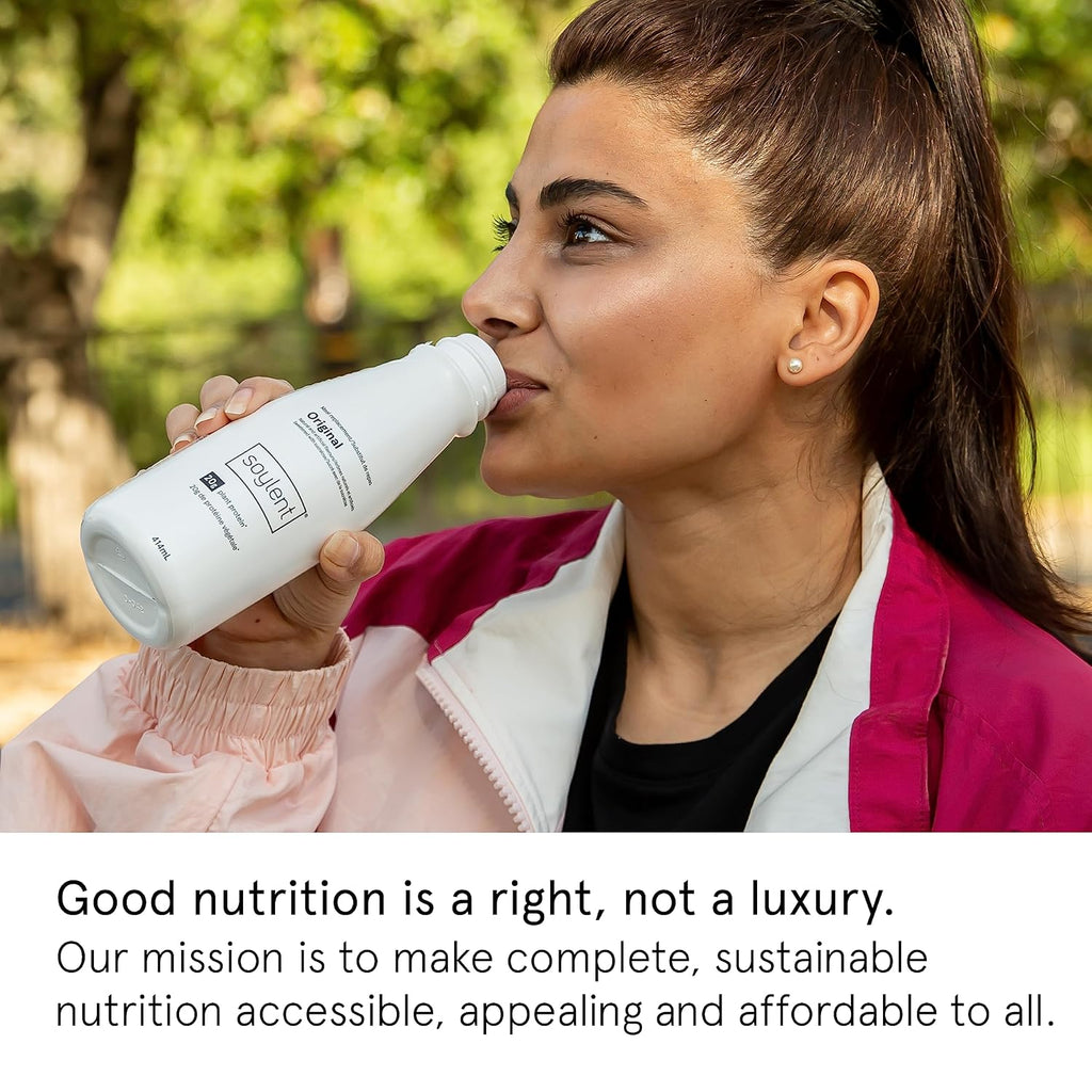 Soylent Original Meal Replacement Shake, Ready-to-Drink Plant Based Protein Drink, Contains 20g Complete Vegan Protein and 1g Sugar, 14oz, 12 Pack