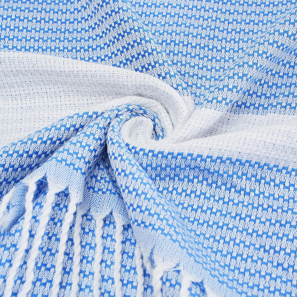 6 Packs Oversized Turkish Beach Towels Set Bulk Clearance Sand Free Pool Swim Bathroom Camp Large No Sand Towel Adults Travel Essentials Cruise Must Haves Accessories Vacation Stuff Deep Blue Dot Set
