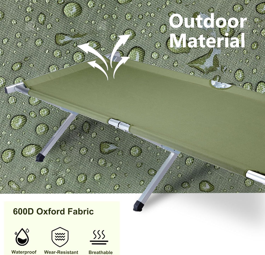Outvita 25" Wide Folding Camping Cot with Carry Bag for Adults Outdoor