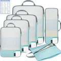 BAGAIL Lightweight Compression Packing Cubes for Travel, 6 Set, Dusty Blue
