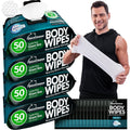 Bulk Body Wipes for Men - Max Clean - No Rinse Shower Wipes - 200 Ct (4pk)