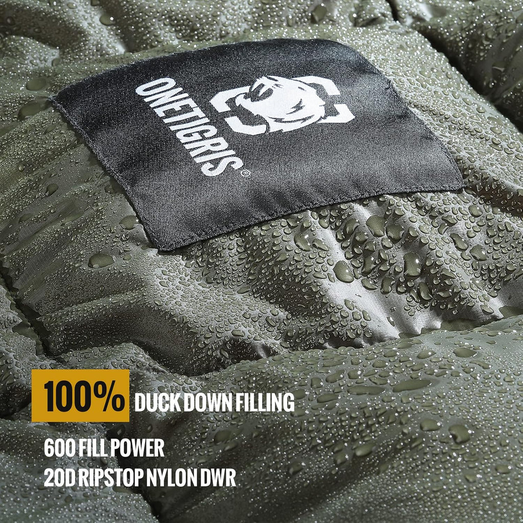 ONETIGRIS Down Camping Blanket Warm, Lightweight, Packable, Puffy Outdoor Travel Quilt for Cold Weather Backpacking Hiking Stadium Gardening Beach Picnic