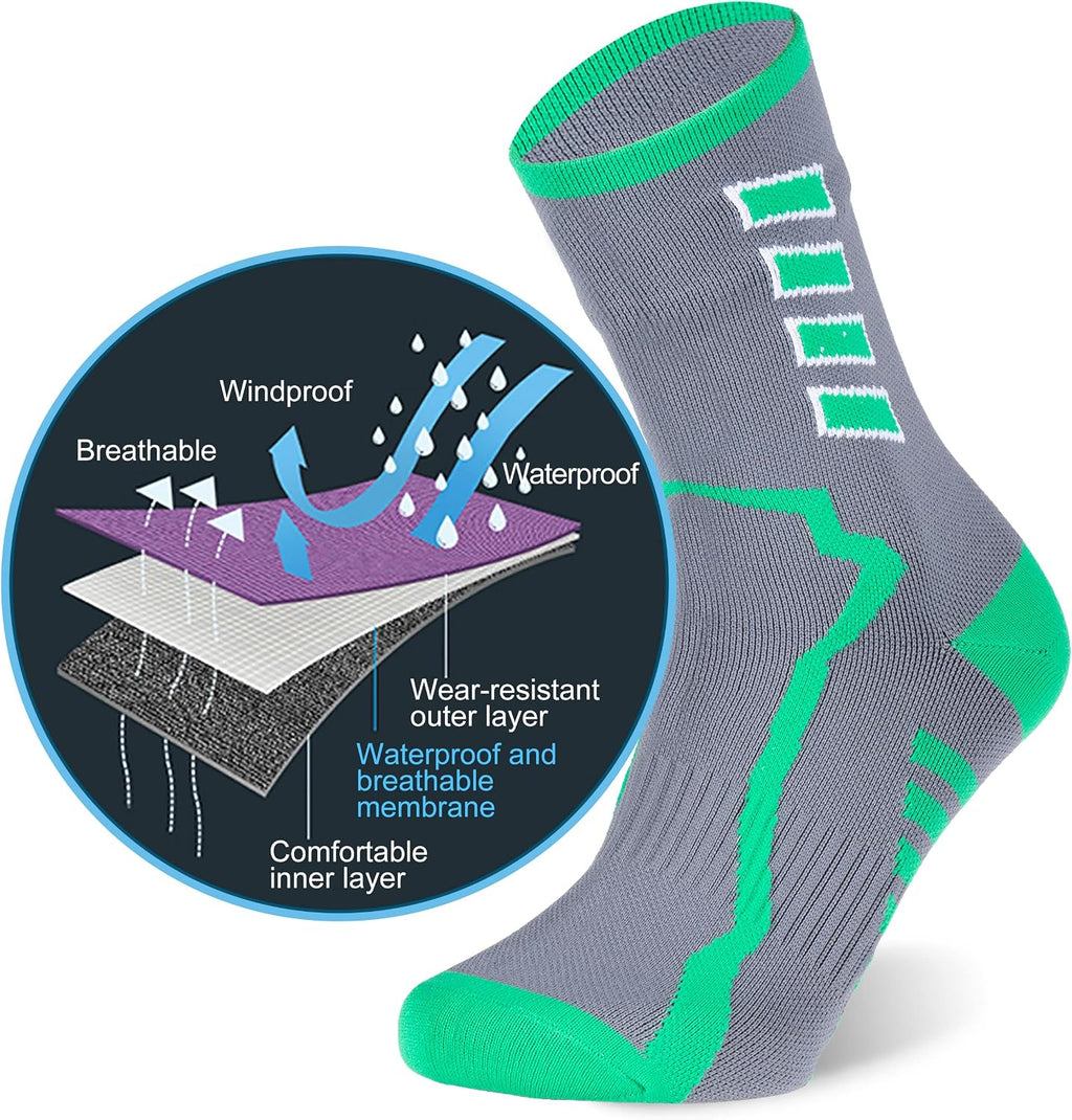 RANDY SUN Waterproof Socks, Unisex Hiking Wading Trail Running Kayaking Crew Socks