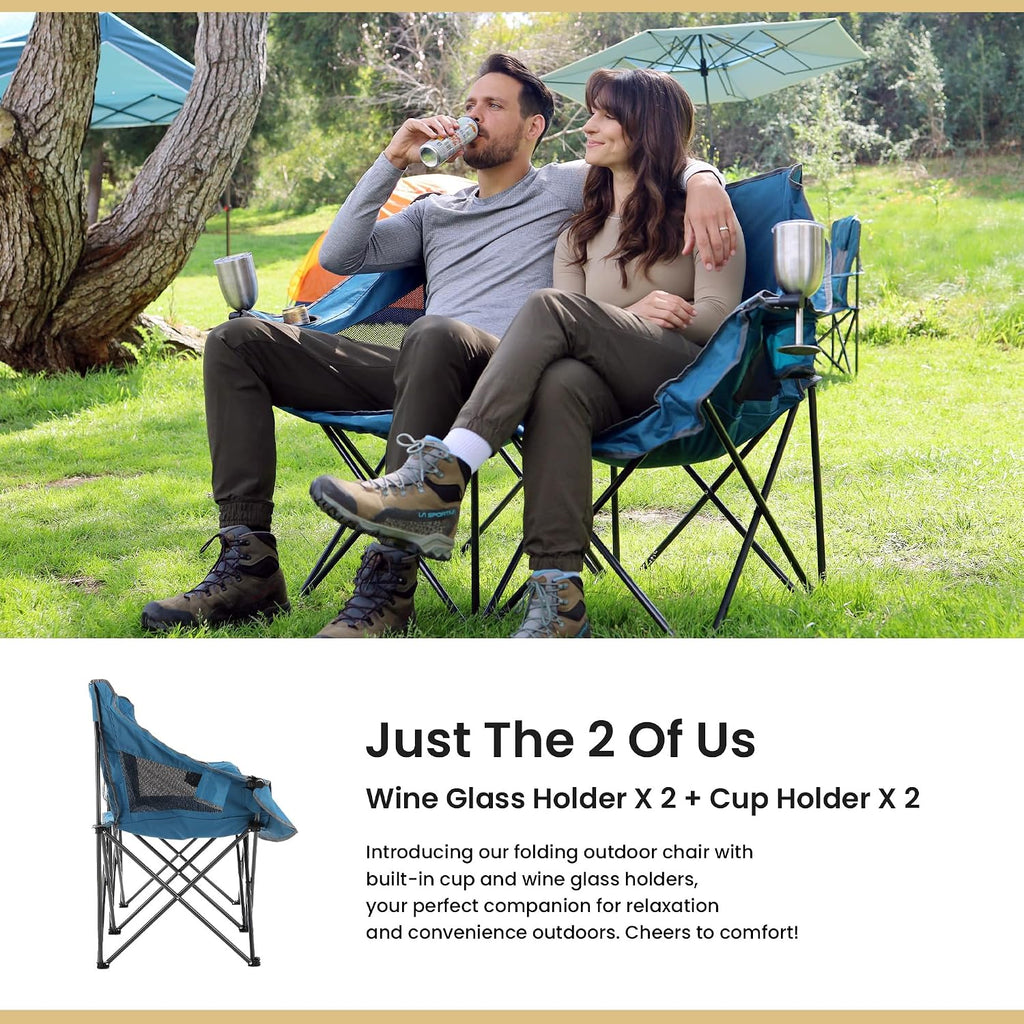 ARROWHEAD OUTDOOR Portable Folding Double Duo Camping Chair Loveseat