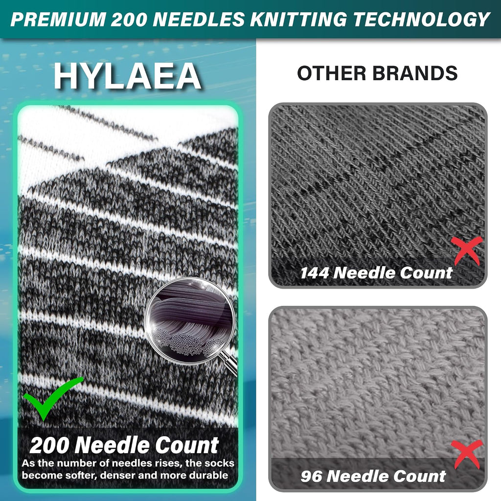 Hylaea Unisex Crew Socks for Running Athletic, Comperssion & No Blisters