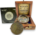 Handmade Religious Brass Compass Gift with Engraved & Embossed Faith Messages – Inspirational Christian Religious Gift Keepsake for Baptism, Confirmation, Christening, First Communion or Christmas