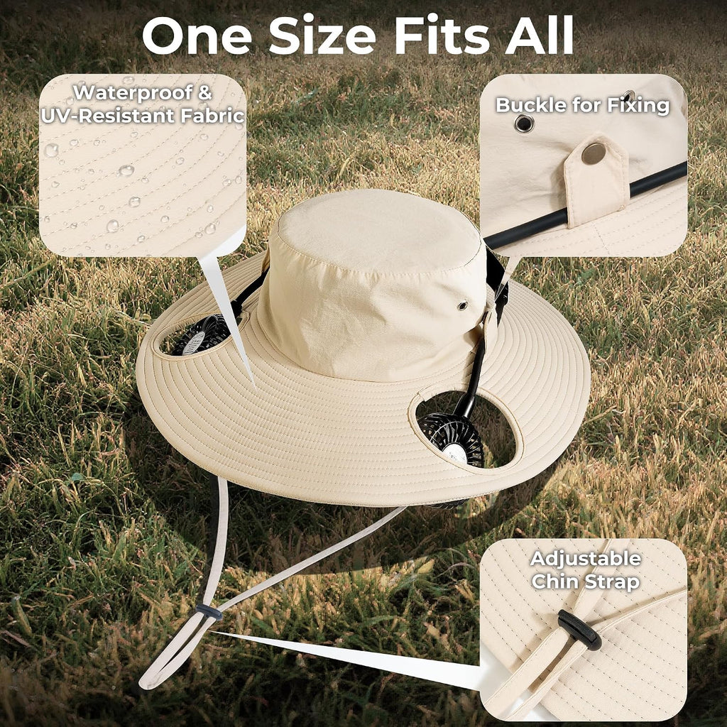 AMACOOL Bucket Hat Fan, Gifts for Him Father Dad Husband, Fishing Essentials for Women Men Camping Hiking Beach Gardening