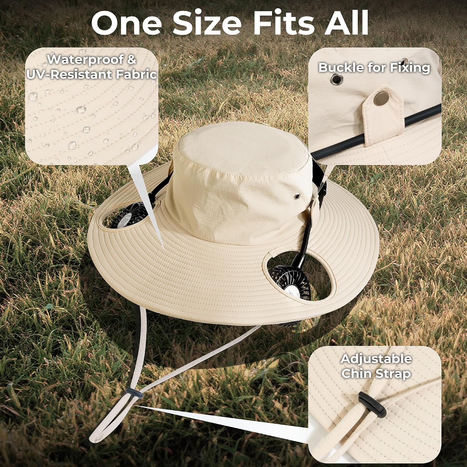AMACOOL Bucket Hat Fan, Gifts for Him Father Dad Husband, Fishing Essentials for Women Men Camping Hiking Beach Gardening
