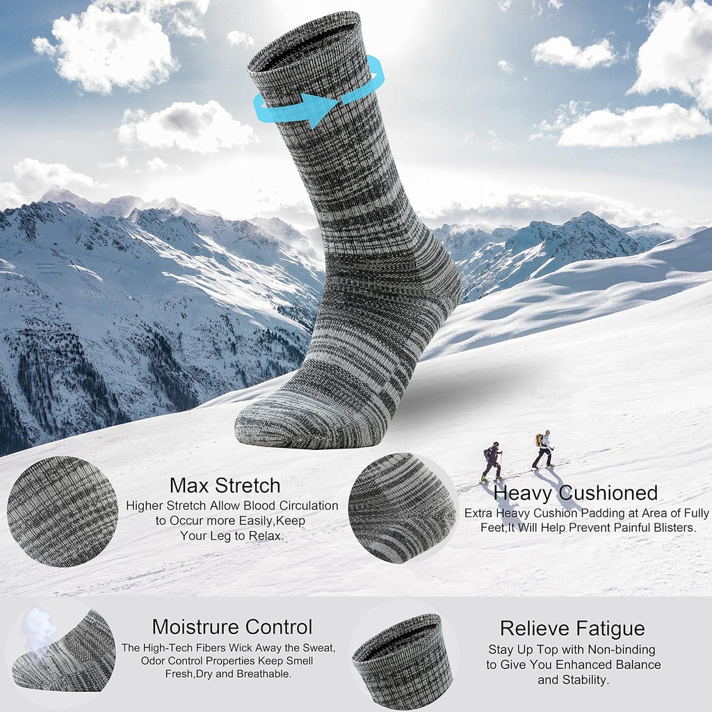 Ortis Merino Wool Socks for Men Outdoor Hiking Casual Soft Cushion Crew